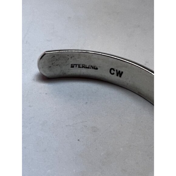 Vintage Sterling Silver 925 Handwrought Cuff Bracelet Size 5 Estate Jewelry - Picture 9 of 10